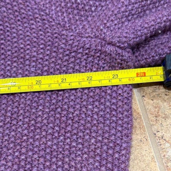 NWT Polo Ralph Lauren Cable Bubble Knit Cardigan XL Purple Wool Alpaca Fisherman - Picture 8 of 11